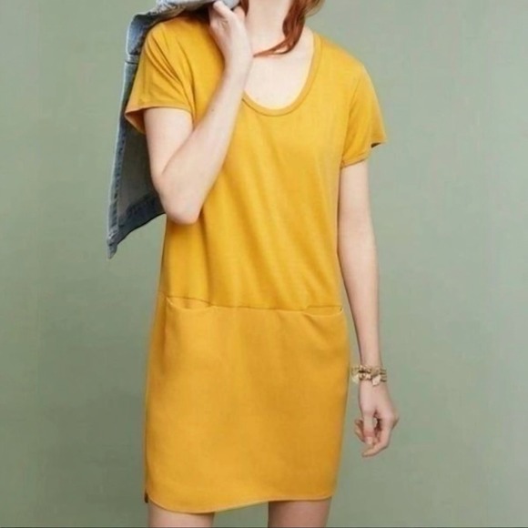 Anthropologie Dolan Left Coast Collection Loren Tunic Dress In Marigold Sz PM - Picture 1 of 6